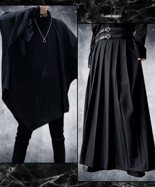 【style26】dark mode outfit set EN983（ sweatshirts + skirt set）