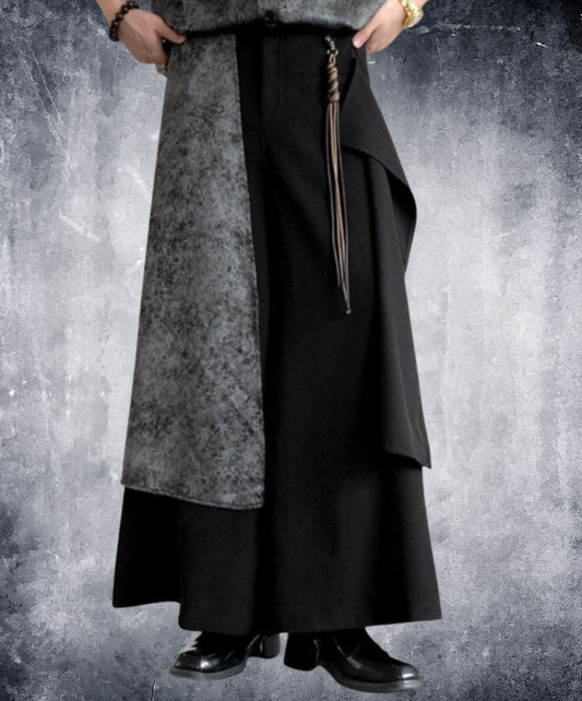 dark wide leg drape pants EN2569