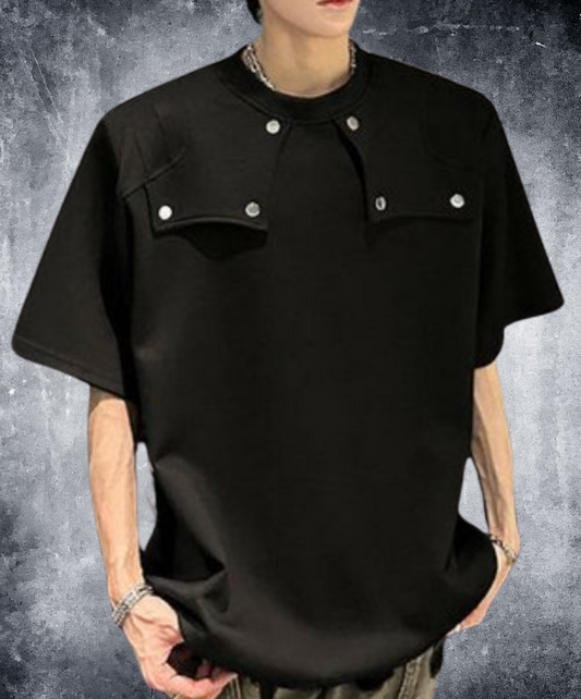 rivet decorated loose silhouette t-shirt EN2202
