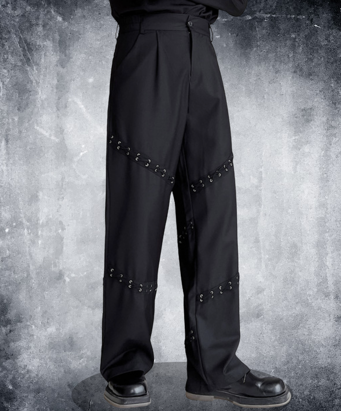elastic waistband with perforated ribbon pants EN2120