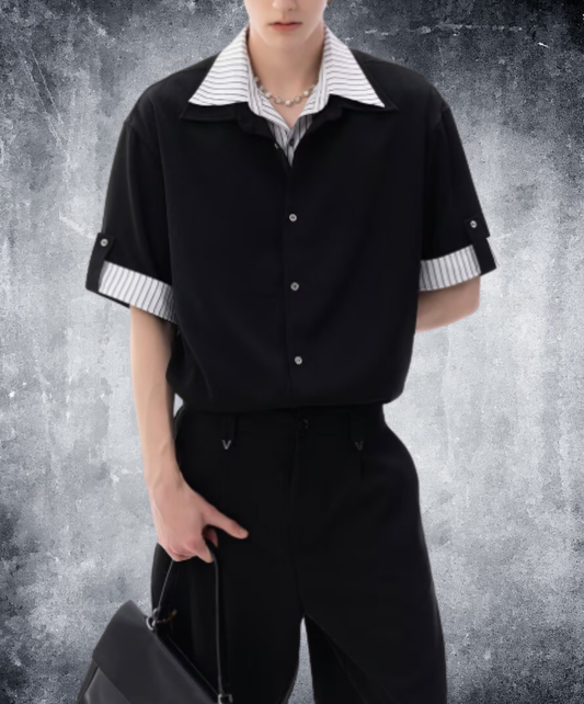 two-piece design stripe shirt EN2971