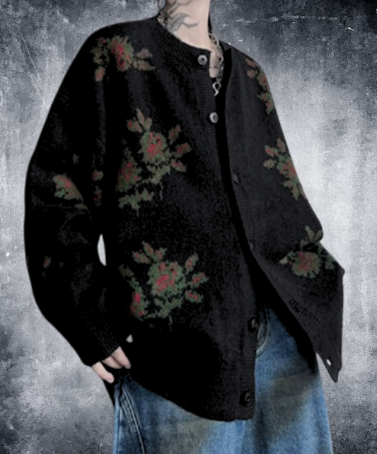 flower design cardigan EN1869