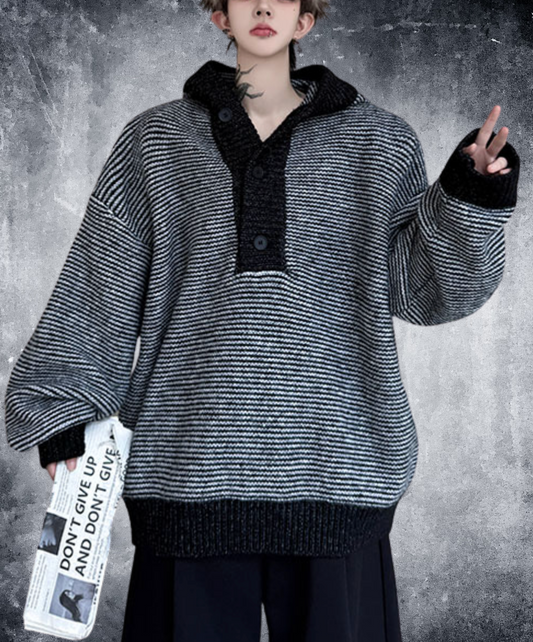 color block border relax hoodie EN2523