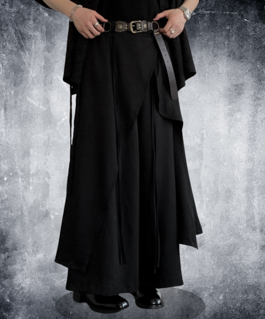 dark chinese style irregular design pants EN2663