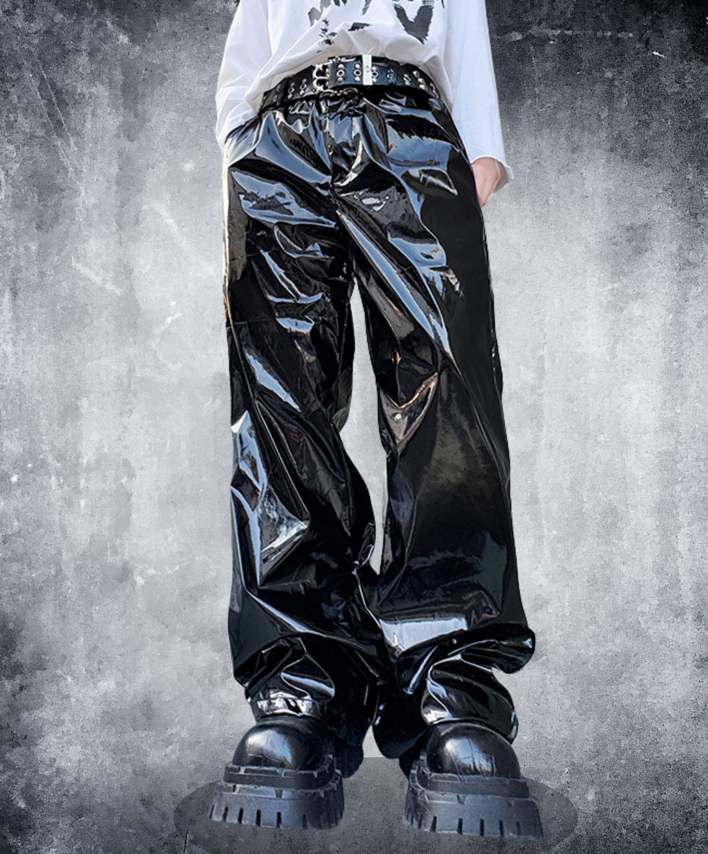 pu glossy casual pants EN2502