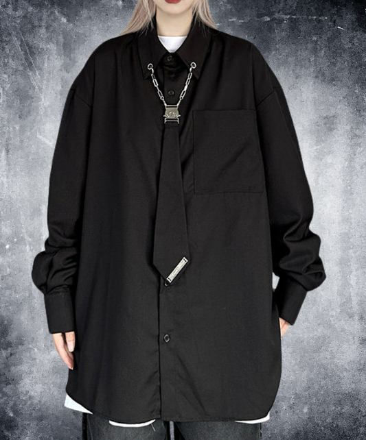 metal chain tie shirt EN2746