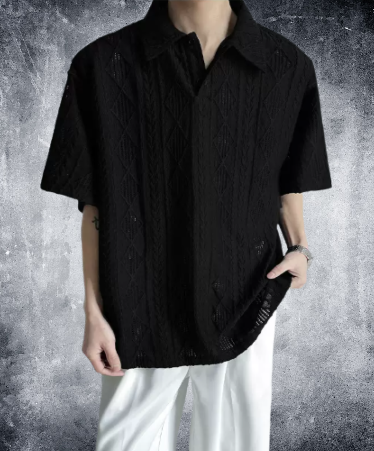 wheat-ear pattern jacquard shirt EN2991