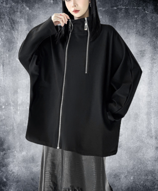 double-zipper dolman sleeve sweatshirt EN3115