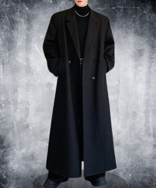 thick double-breasted long coat EN2509
