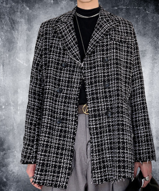 korean retro frayed edge design jacket EN2685