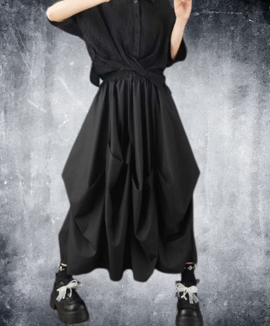 korean-style oversized patchwork wide pants EN3057