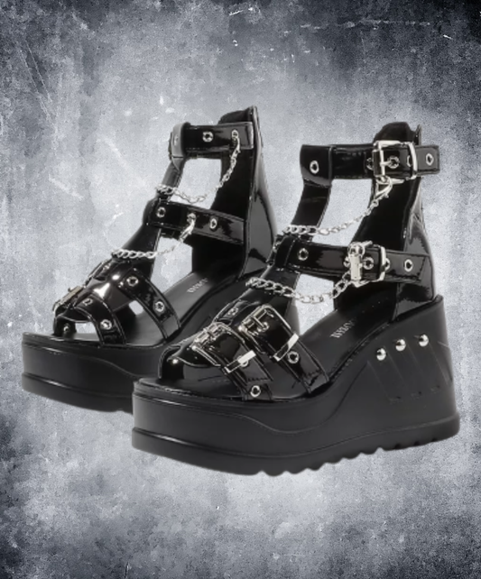 chain buckle platform sandals EN2879