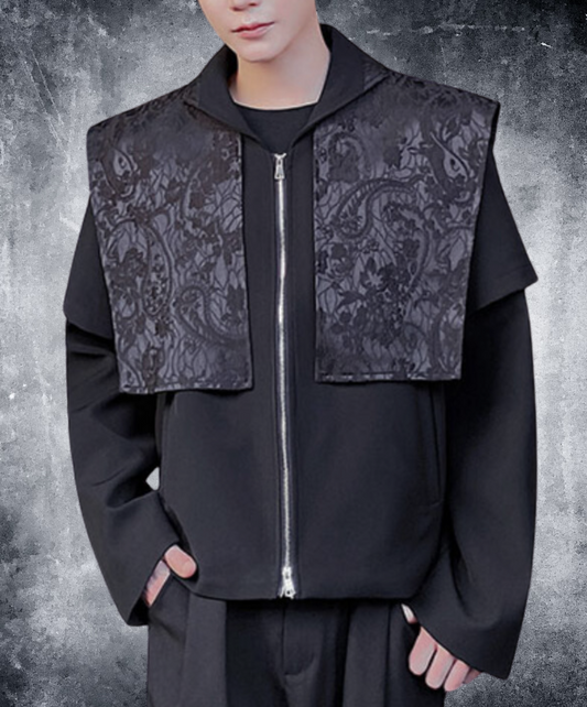 jacquard stitch layered style jacket EN1686