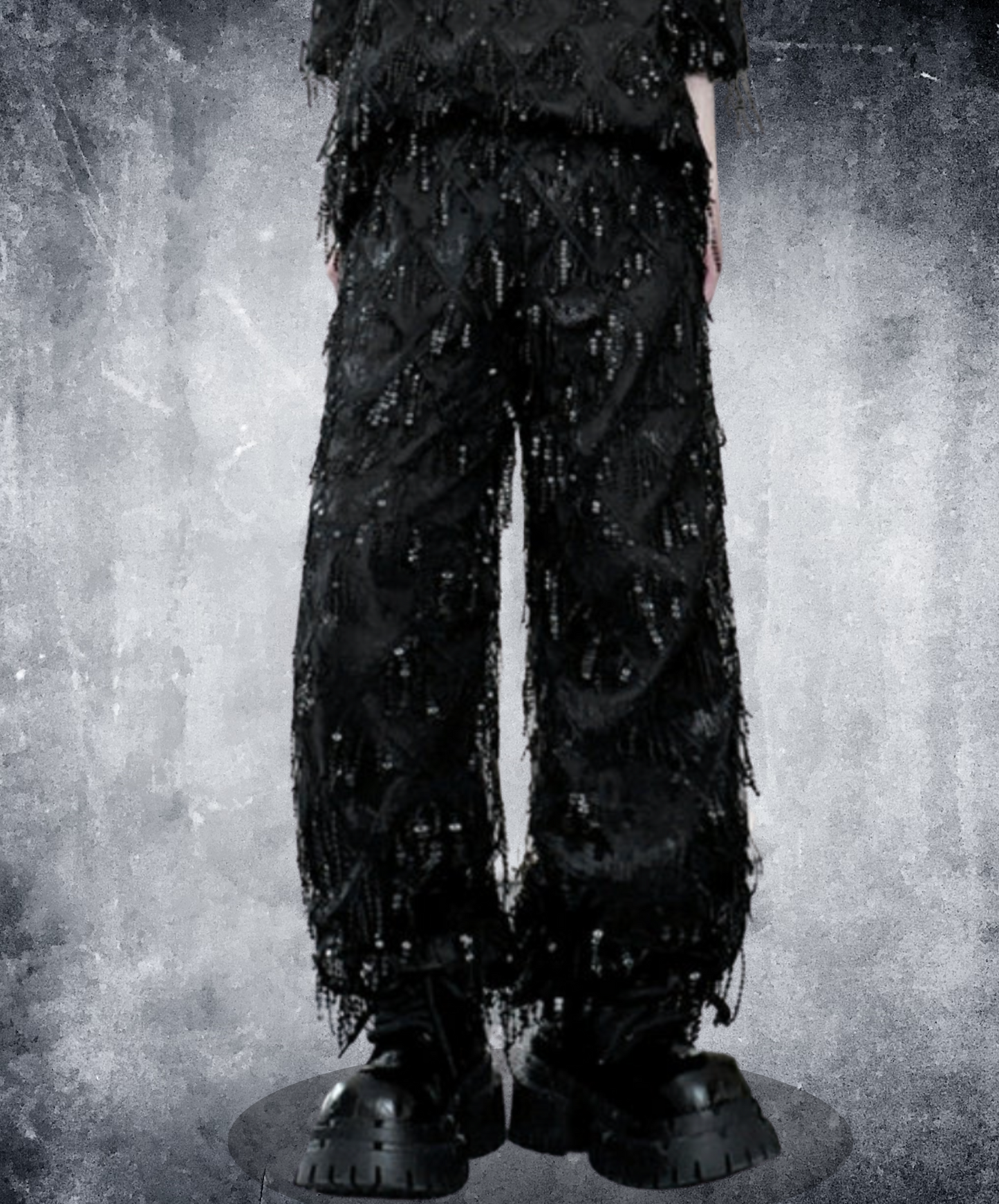 sequin tassel diamond wide pants EN2654