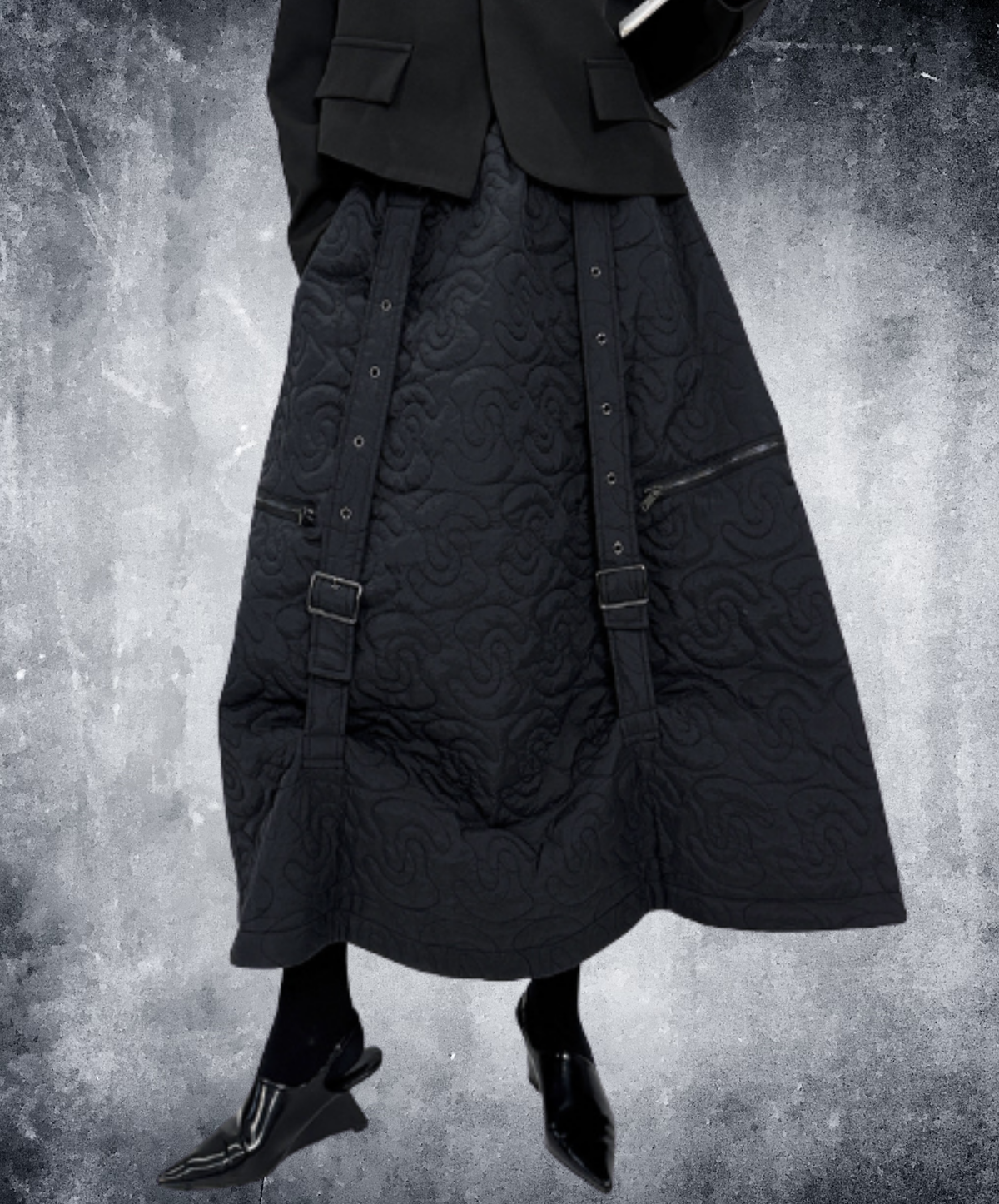 3d-stitched balloon silhouette skirt EN3152