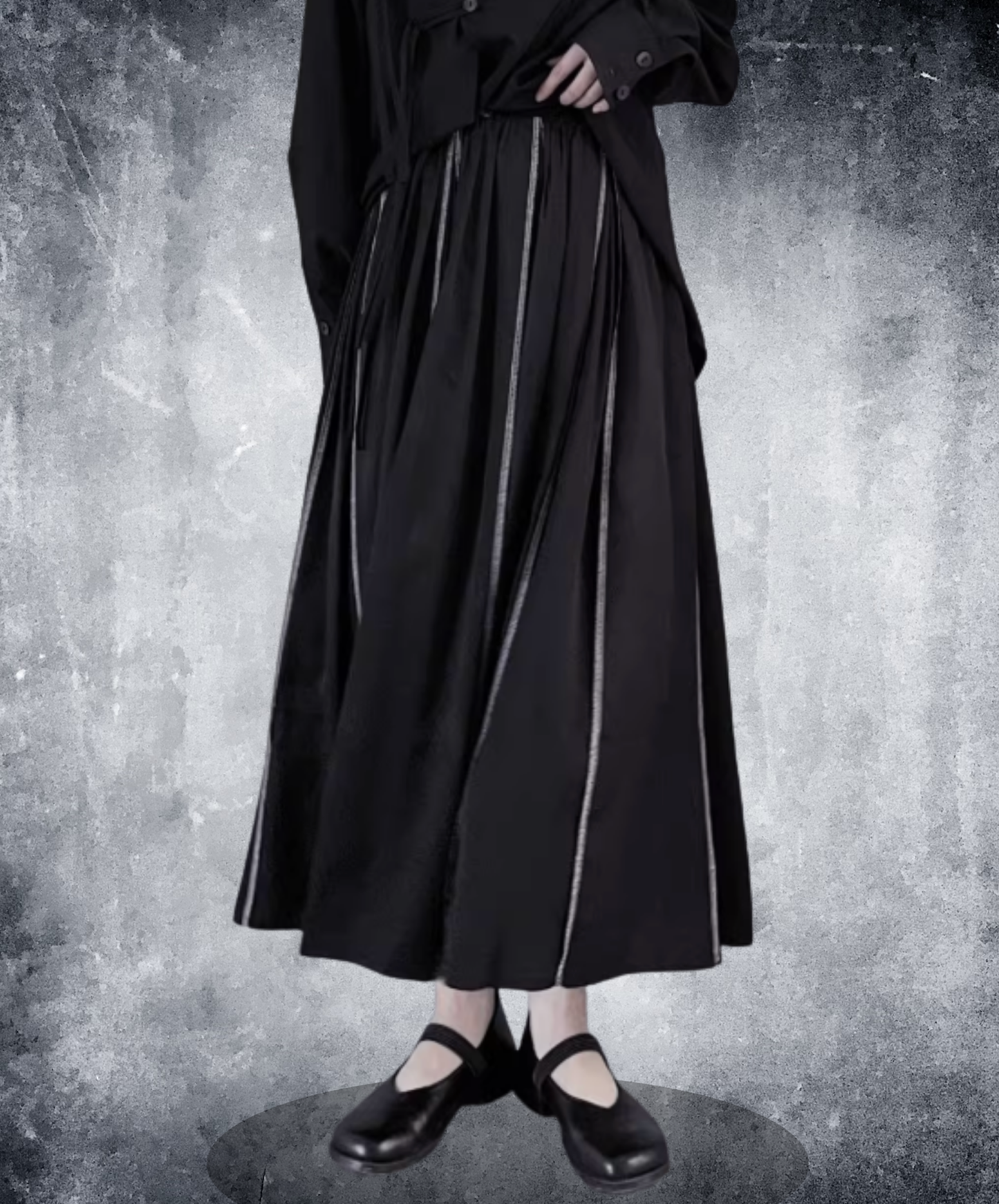 dark rock stitch stripes skirt EN2829