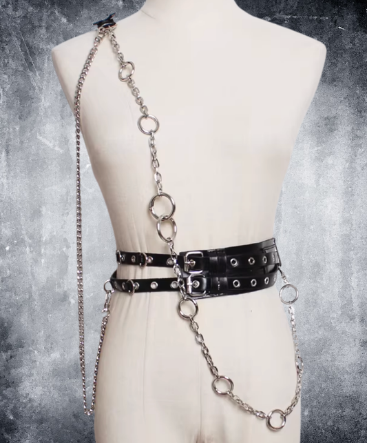 punk-style off-shoulder waist chain belt EN2791