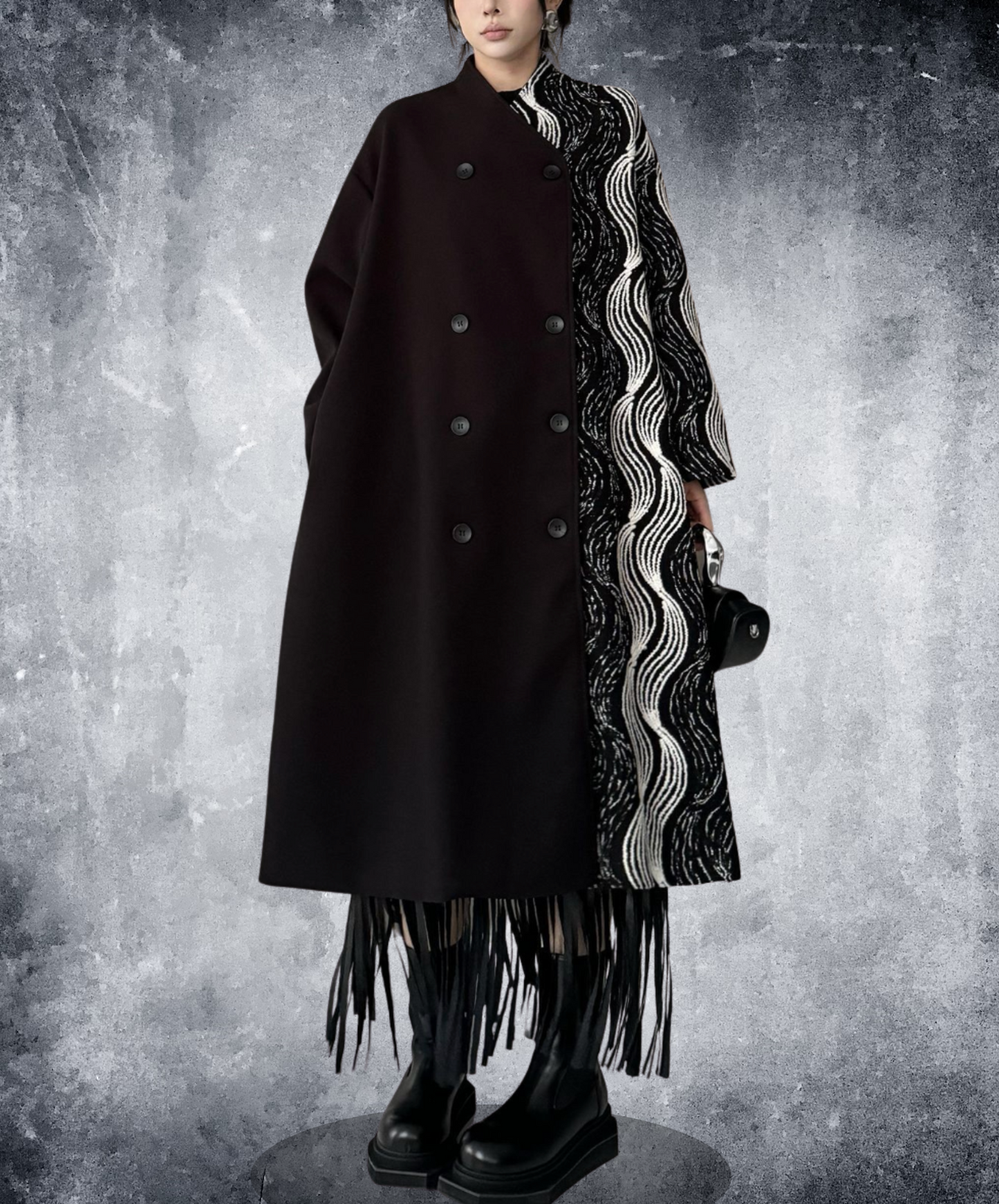 monotone wave design coat EN2574