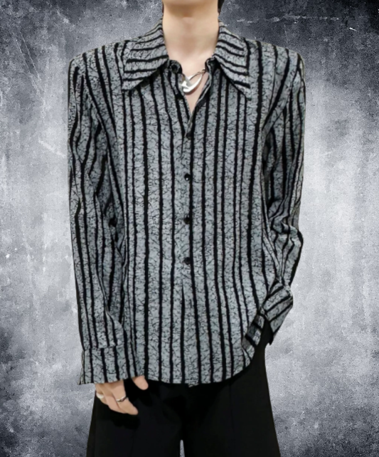striped drape style shirt EN3086