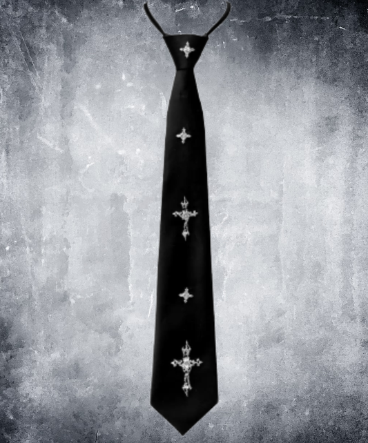 cross-shaped motif one-touch necktie EN2896