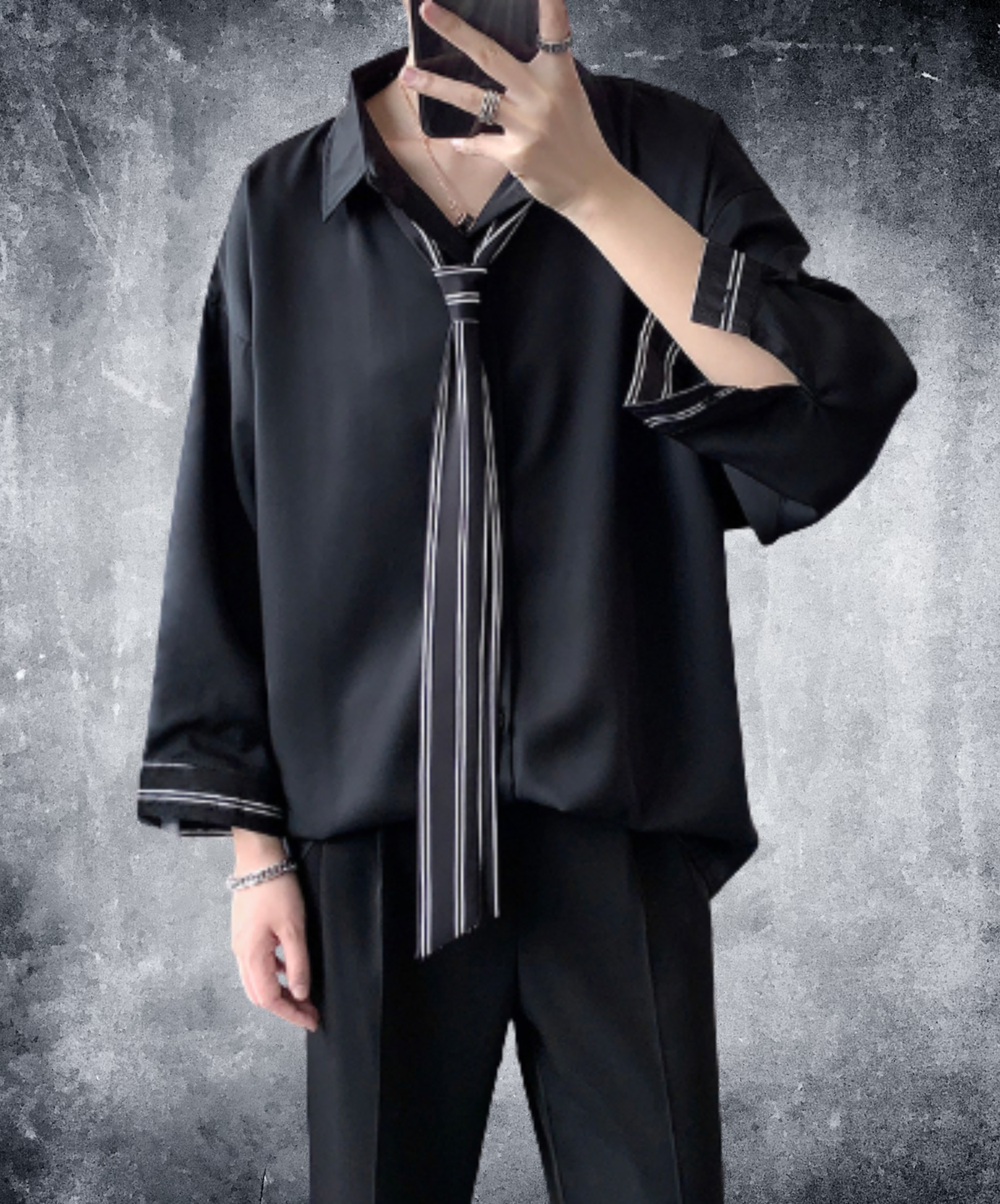 loose-fit design with striped paneling shirt EN3171