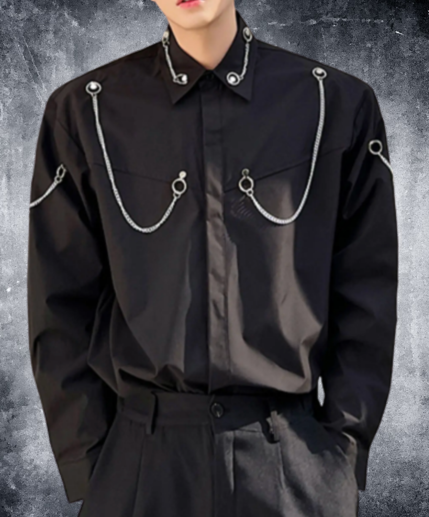 korean-style chain decoration shirt EN2836