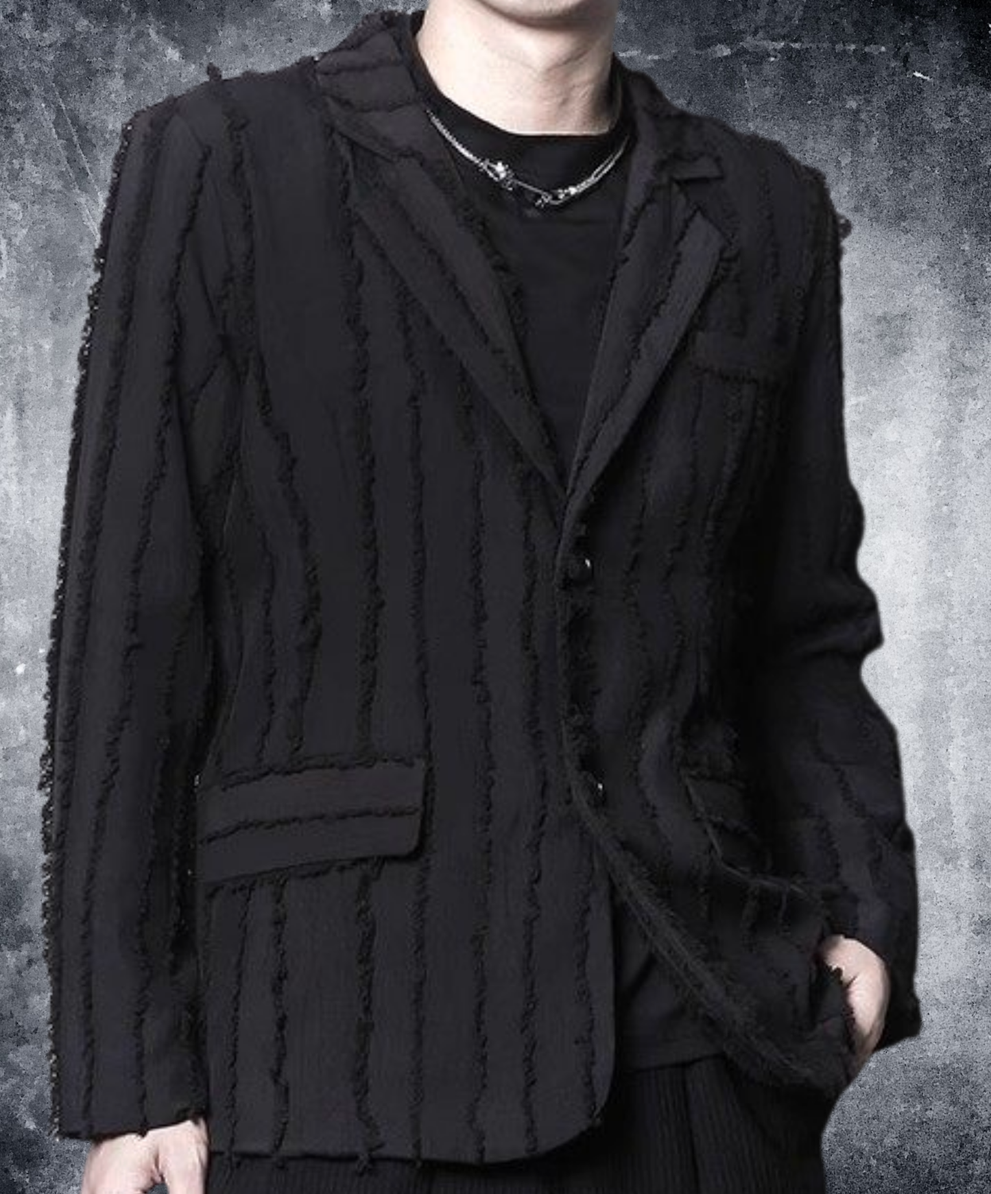 dark striped slim fit jacket EN2698