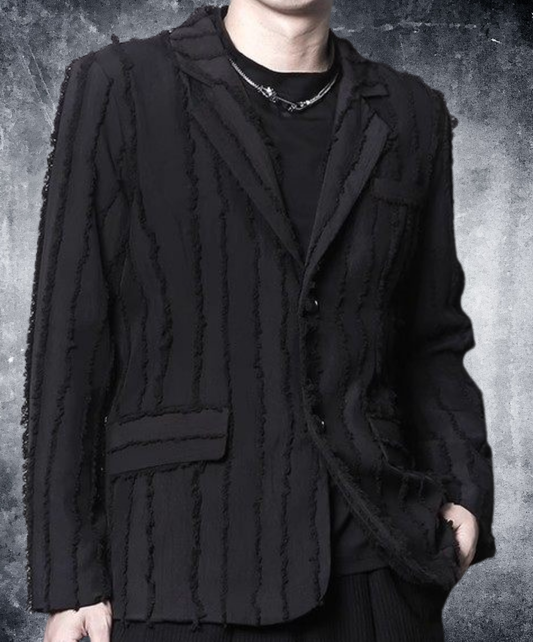 dark striped slim fit jacket EN2698