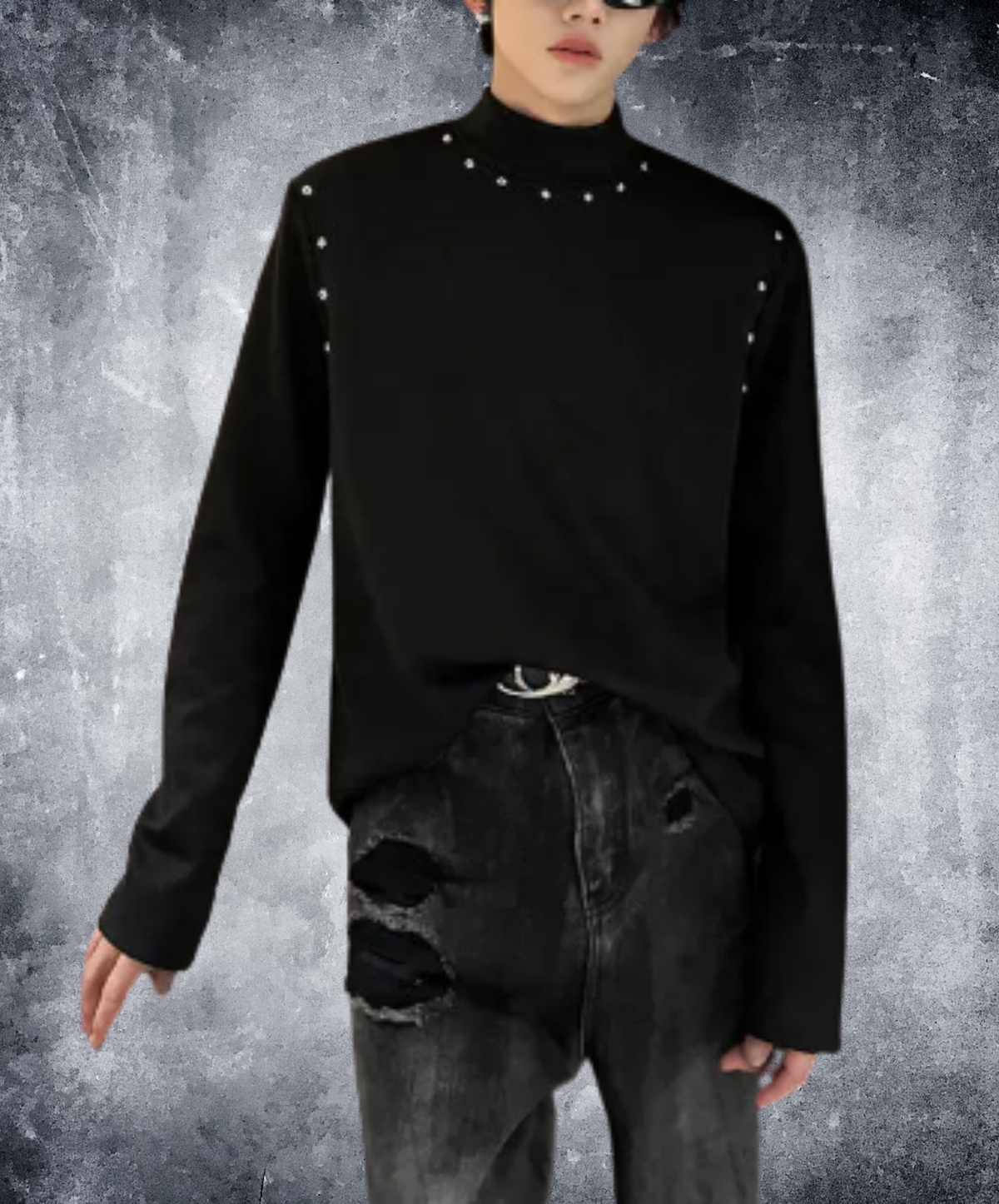 stud-embellished edge t-shirt EN3238