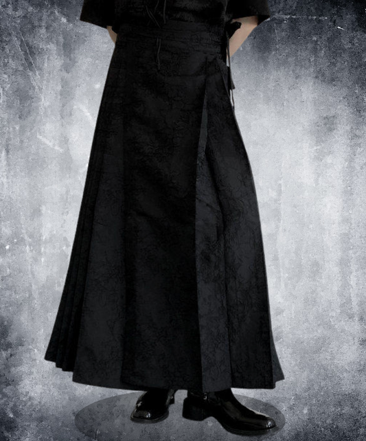 jacquard pleated loose fit skirt EN2705