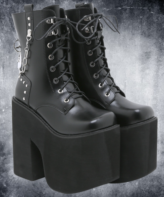 ultra high heel lace-up boots EN2580