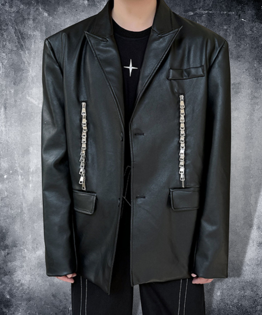 dark with zipper decoration jacket EN1417