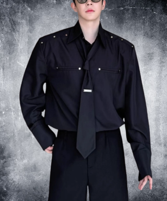 tie with metal rivets shirt EN3025