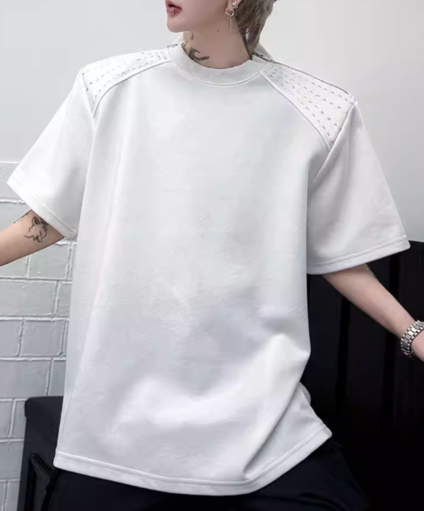 zippered sleeves t-shirt EN2825