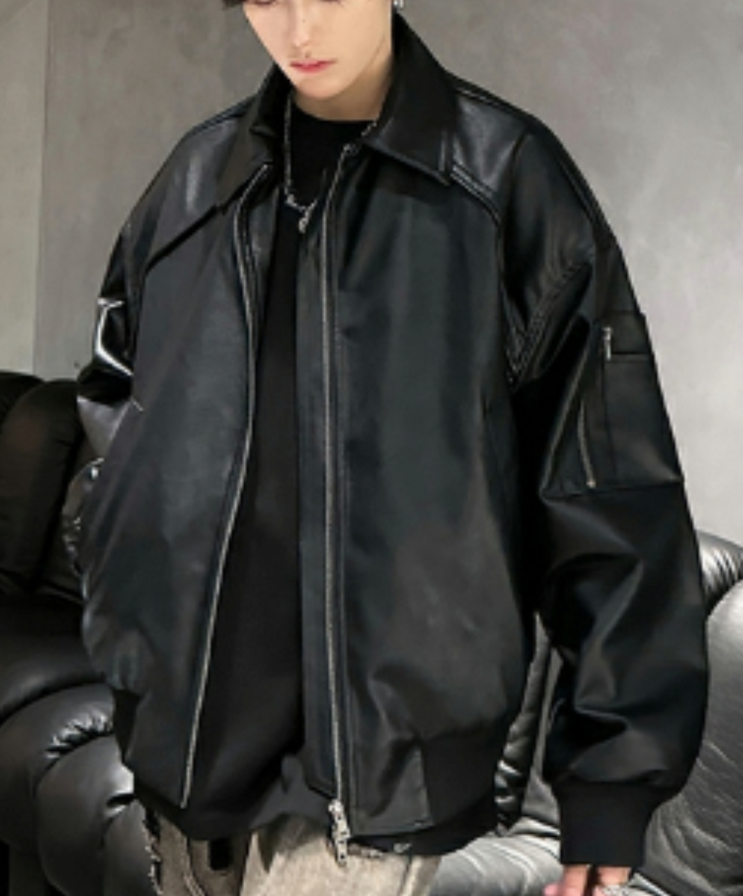 american retro pu leather jacket EN1932