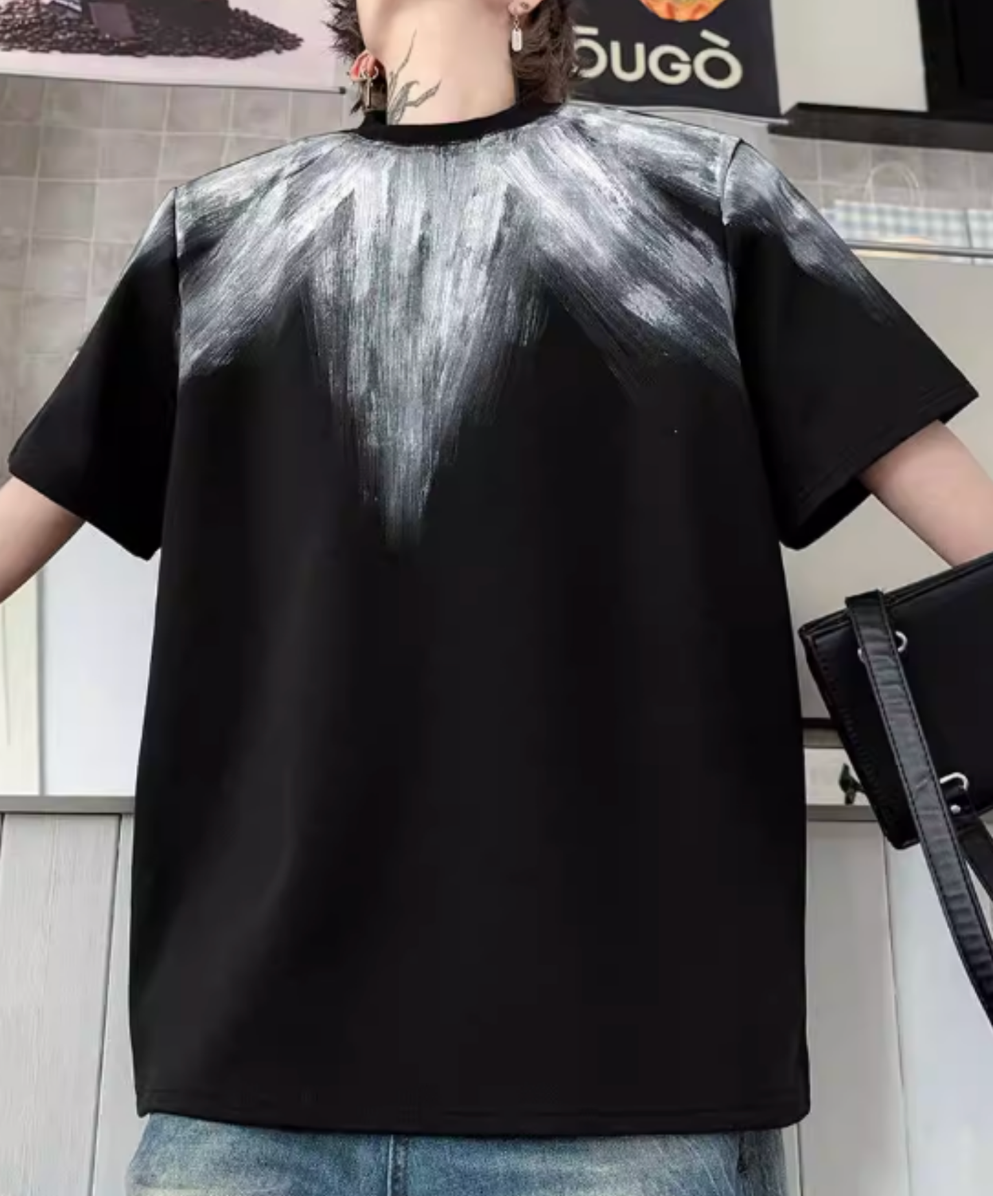 radial pattern short sleeves t-shirt EN2824