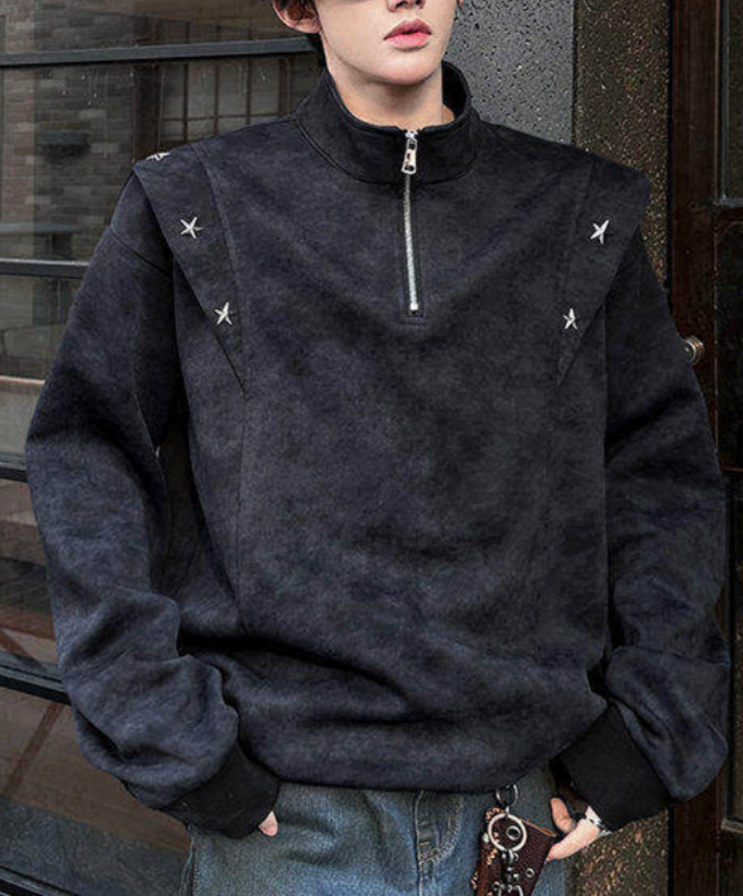 retro tie-dye half zip sweatshirt EN2653