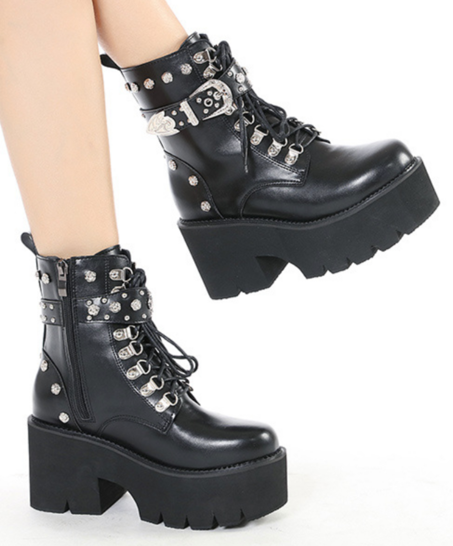gorgeous metal part decoration boots EN2313