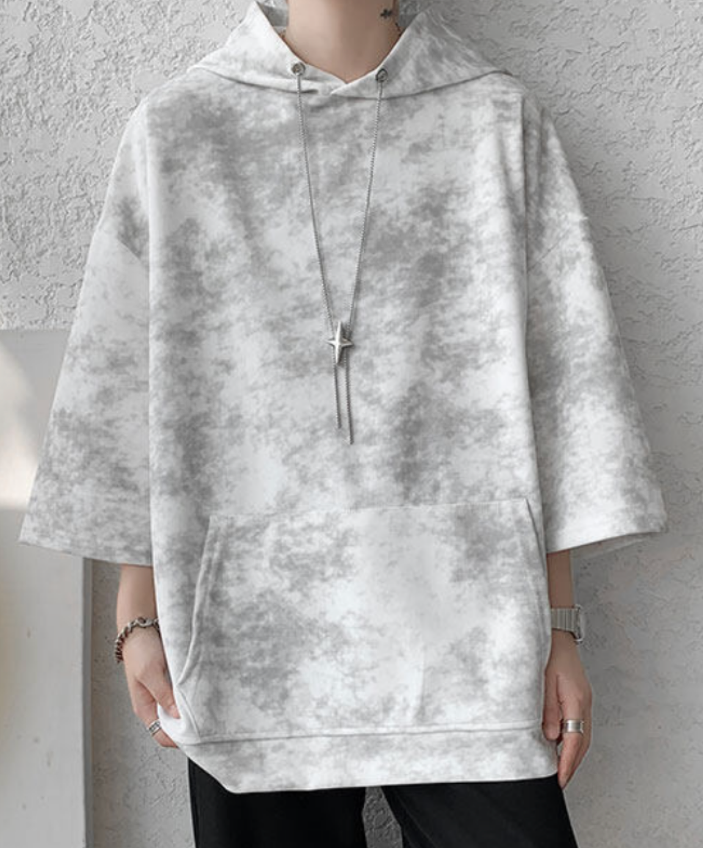 star motif neck strap hoodie EN2845