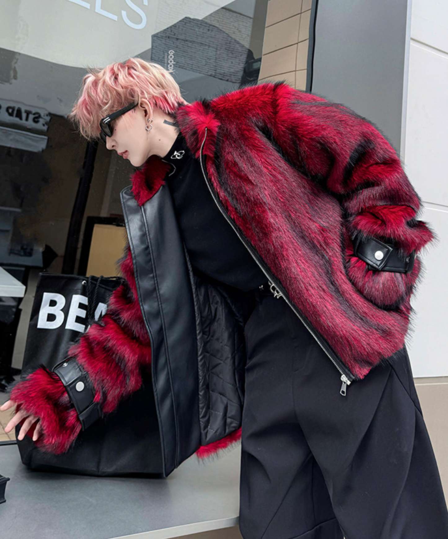 wolf-style fake fur jacket EN2618