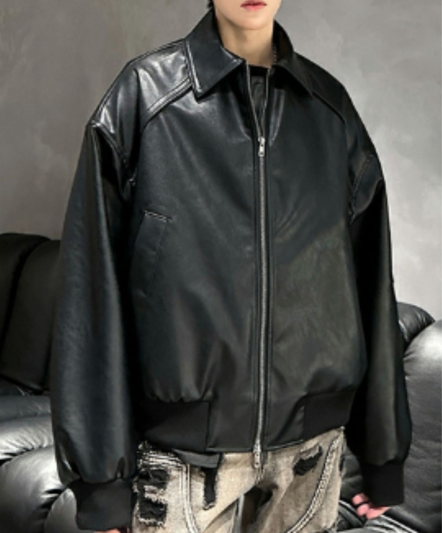 american retro pu leather jacket EN1932