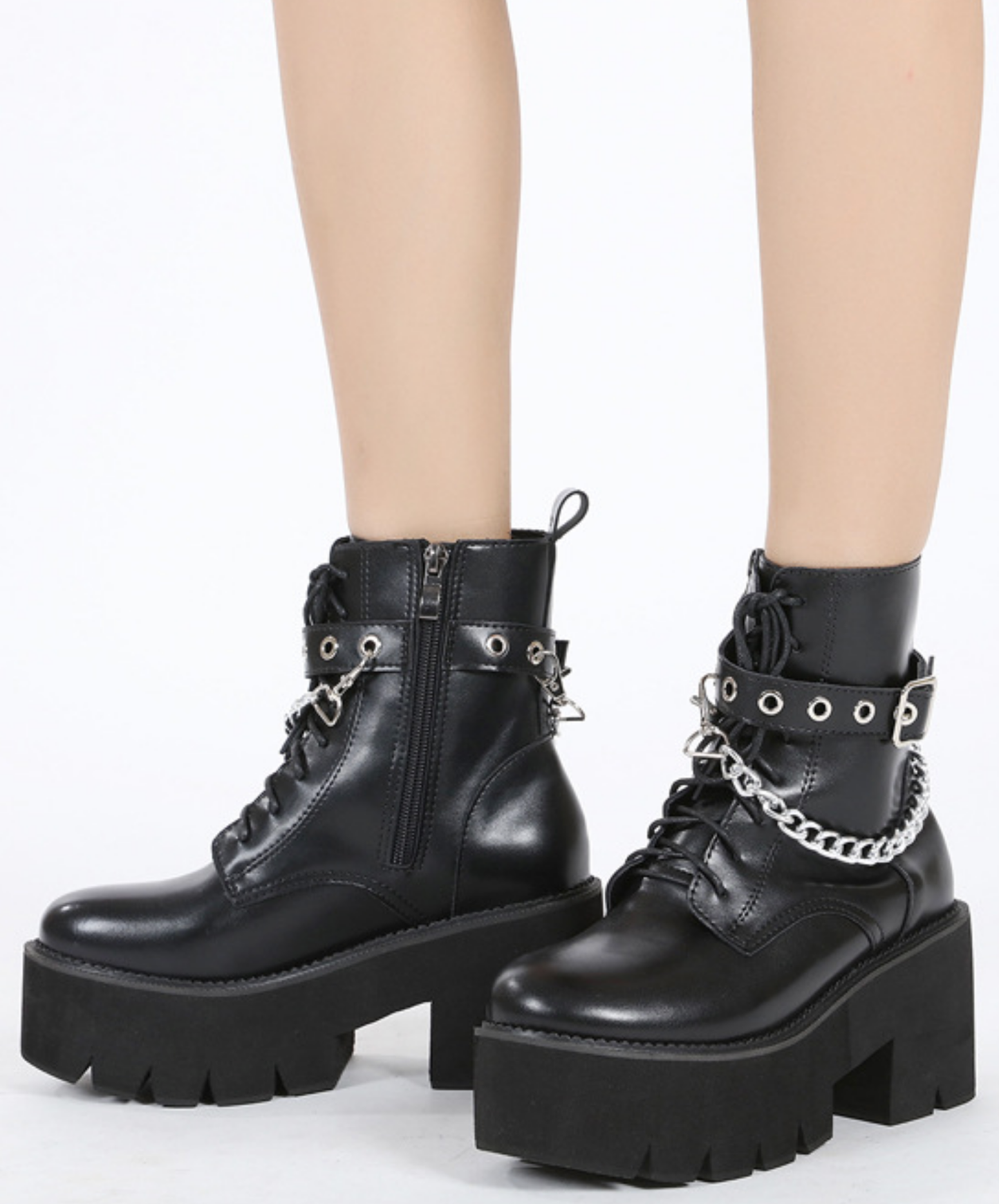 smooth belt and chain boots EN2802
