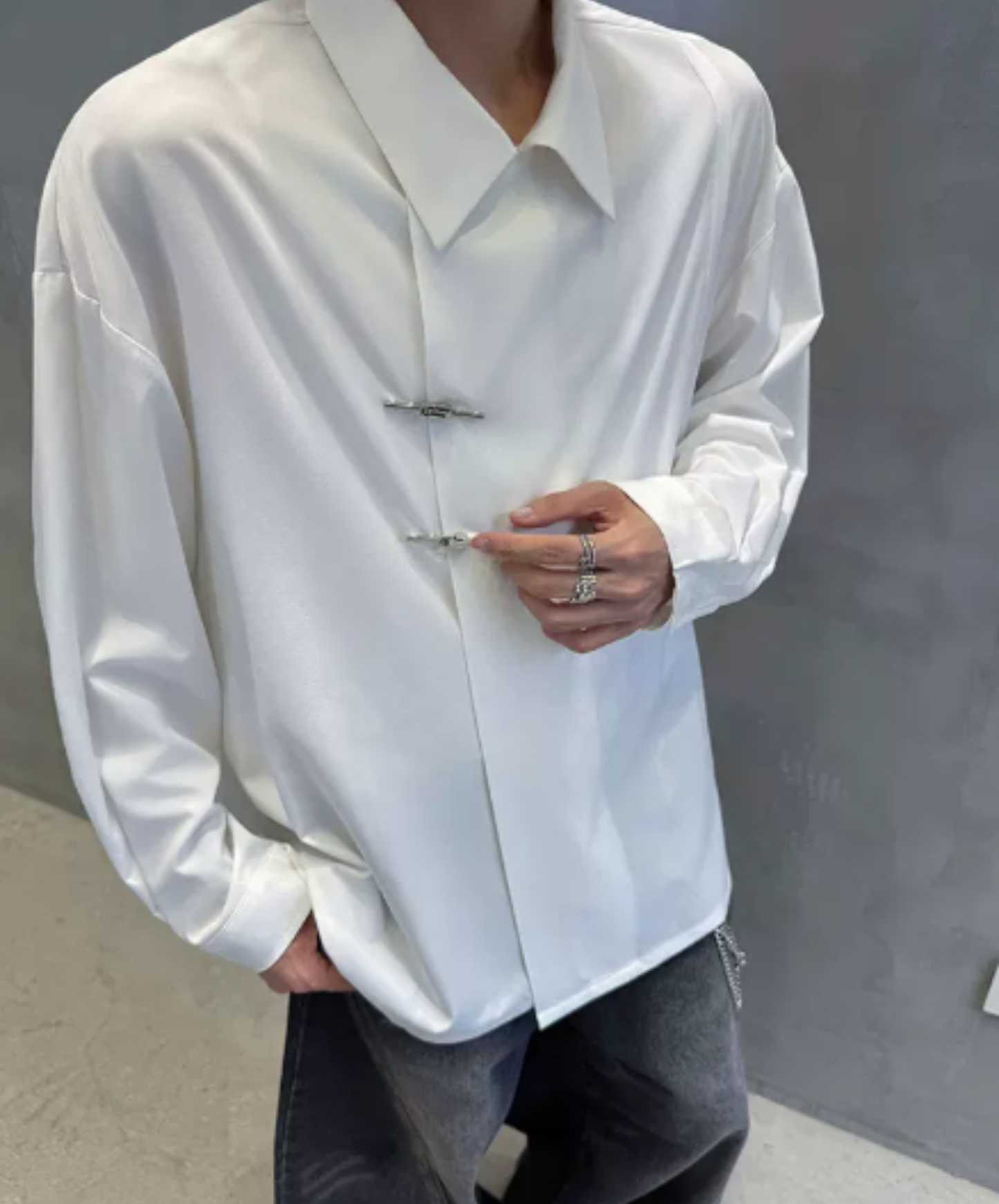 retro chinese-style metal button shirt EN3127