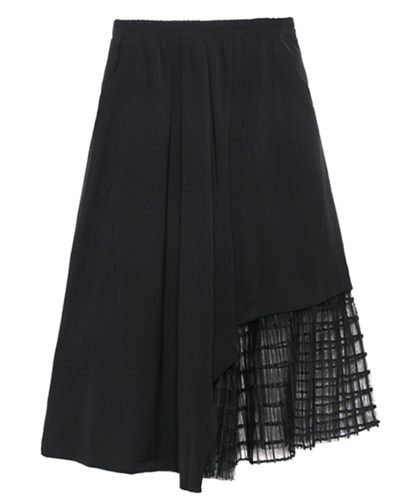 mixed material stitch mesh skirt EN2331