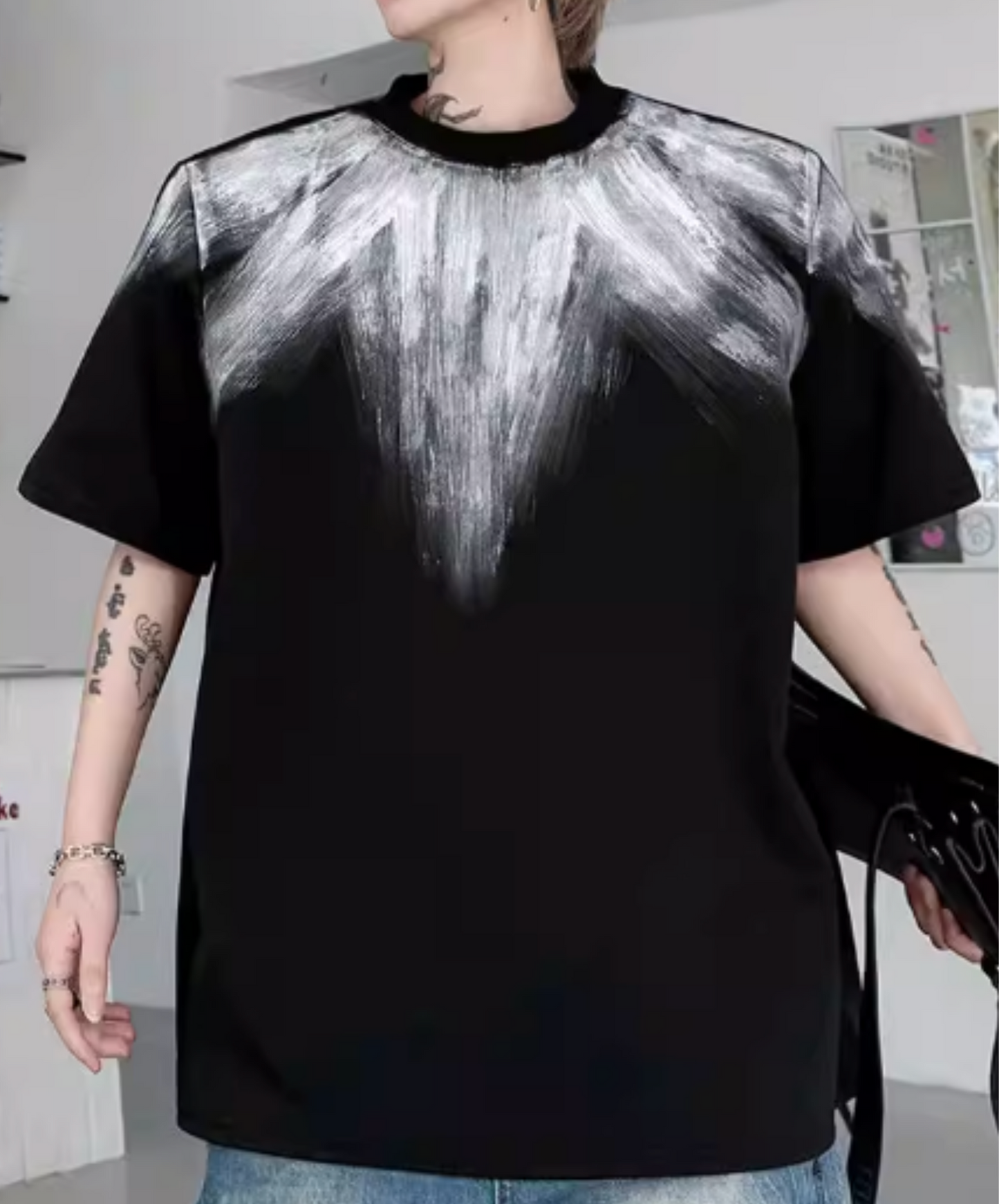 radial pattern short sleeves t-shirt EN2824