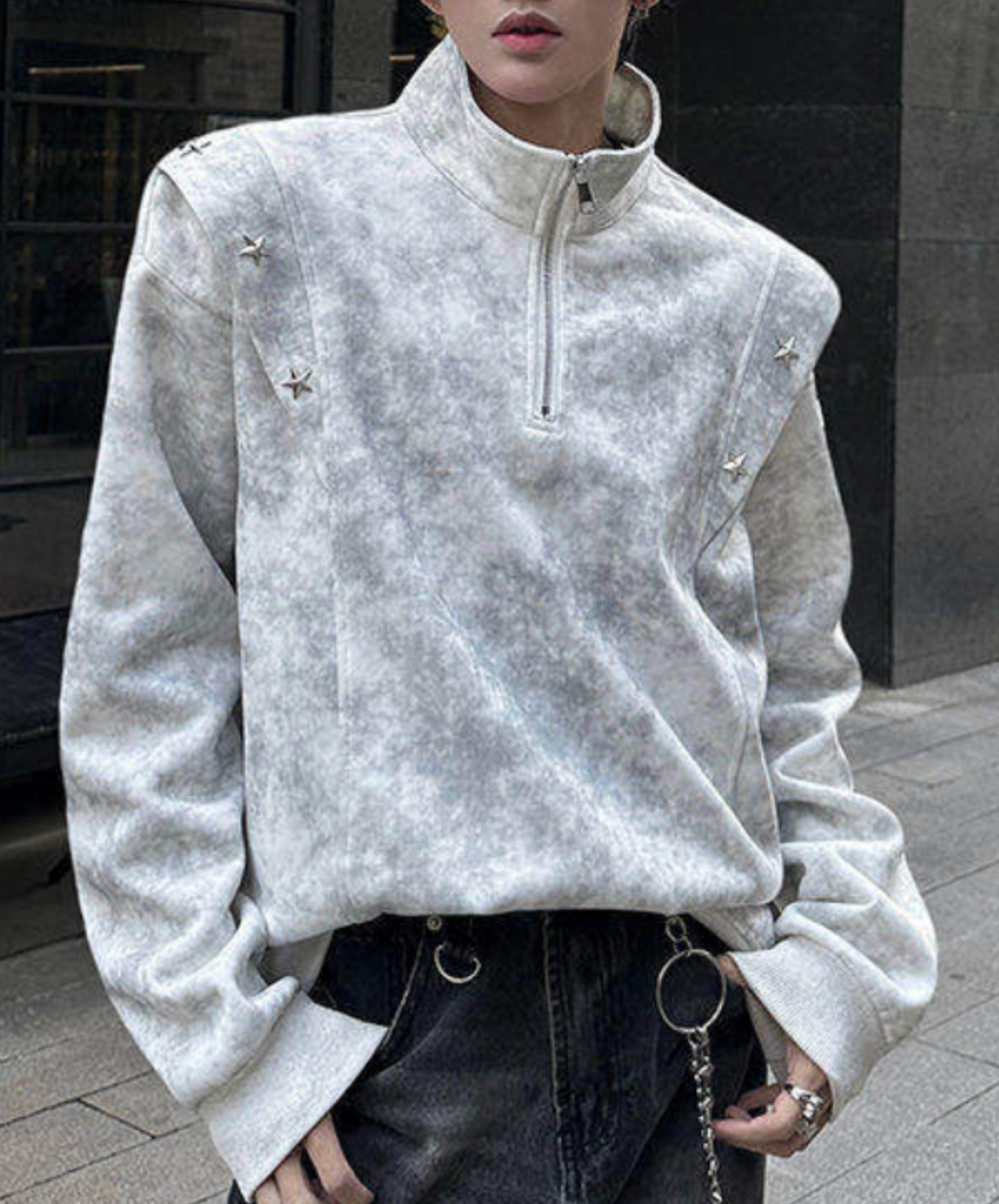 retro tie-dye half zip sweatshirt EN2653