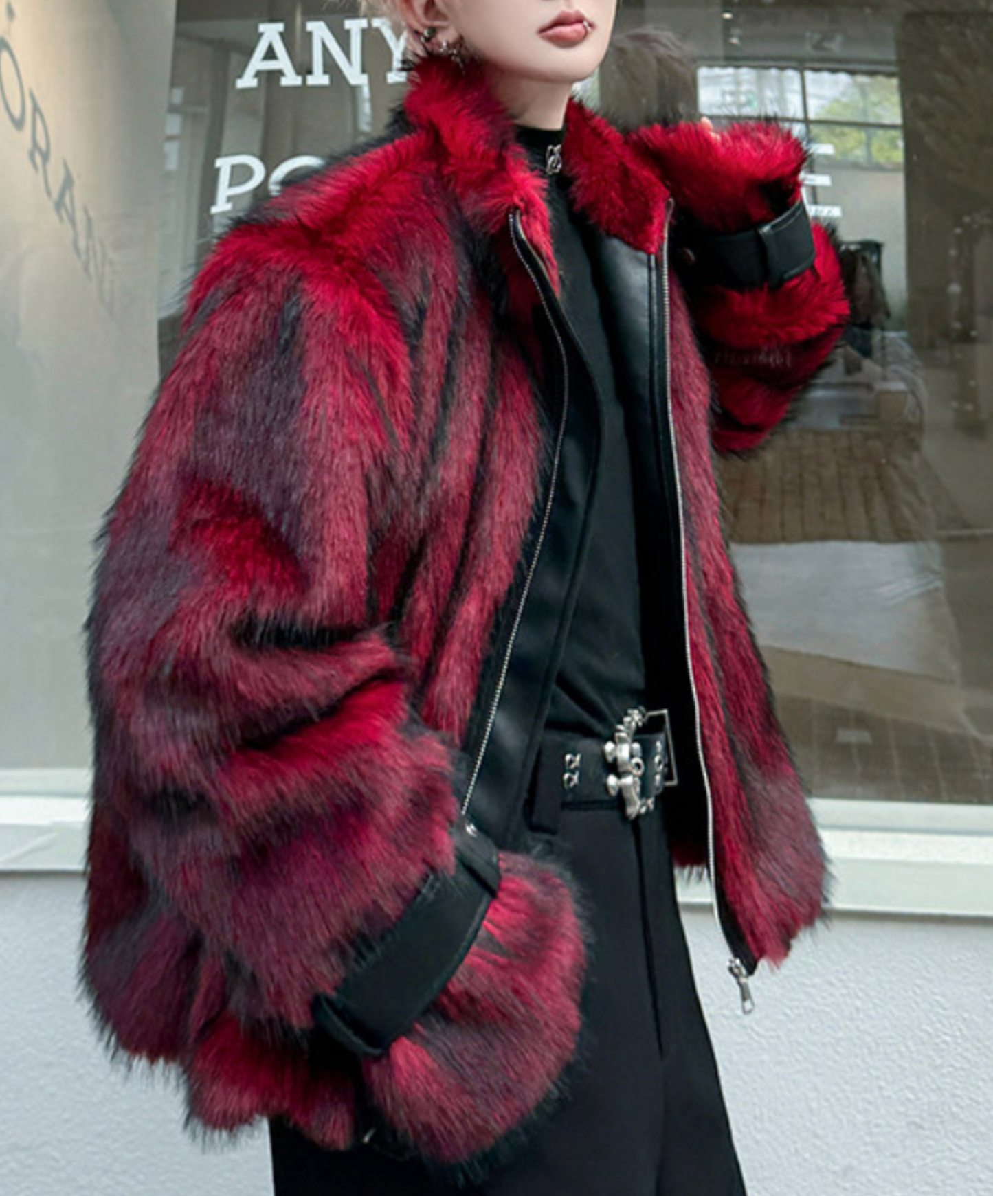 wolf-style fake fur jacket EN2618