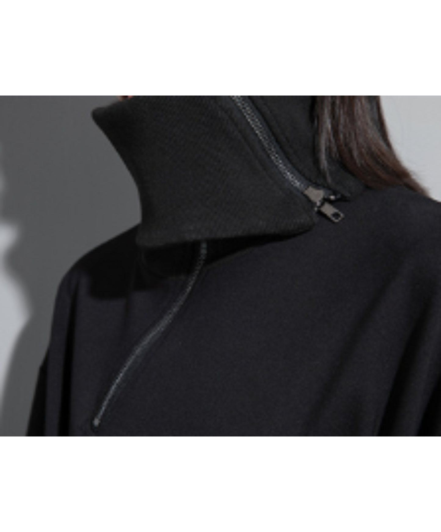 dark extra-high neck zipper sweatshirt EN3120