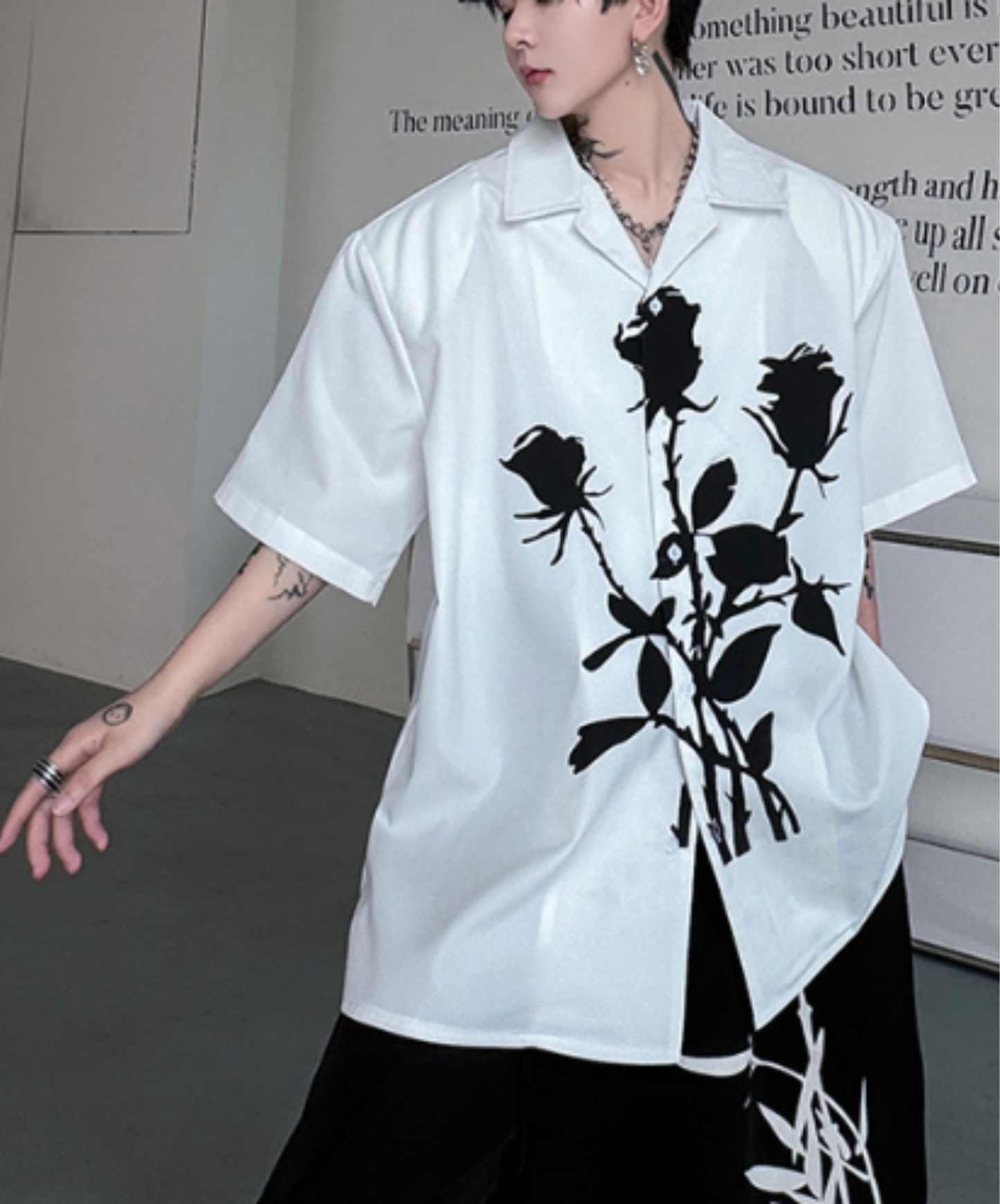 rose silhouette print shirt EN2905