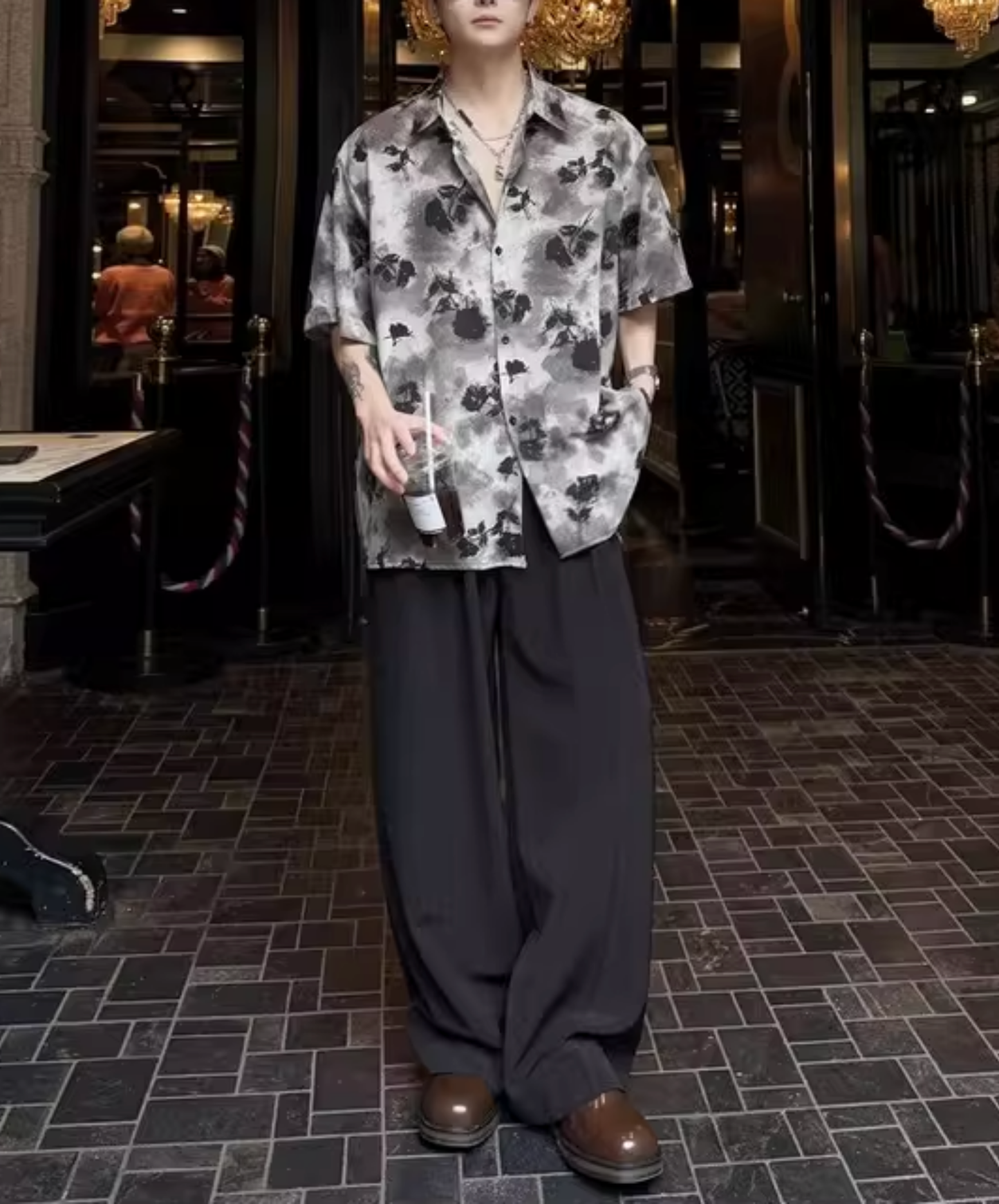 retro floral tie-dye shirt EN2791